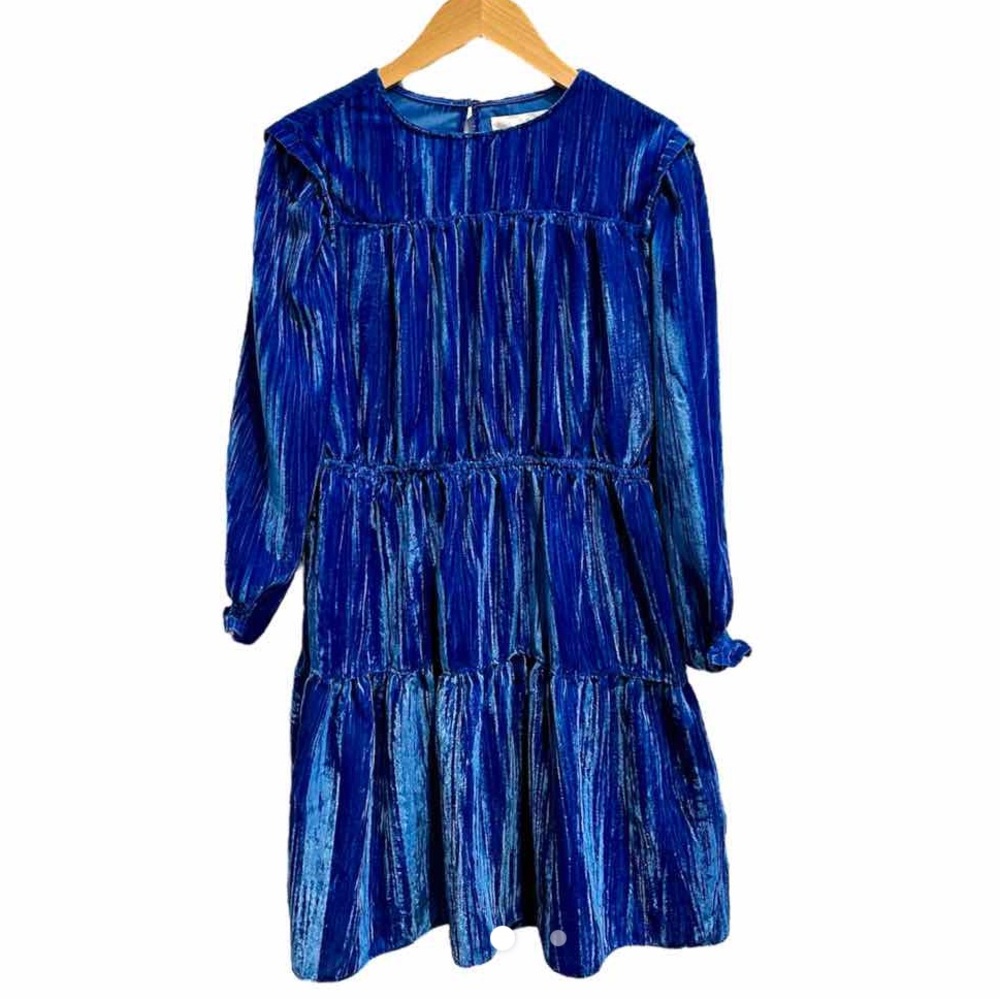 ZARA RIBBED VELOUR VELVET DRESS